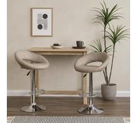 Wyld Haus Jorah Set Of 2 Light Grey Swivel Bar Stools Open Back Adjustable Height