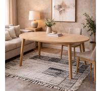 Wyld Haus Jyvaskyla 120Cm White Oak Wood Round Extendable Dining Table