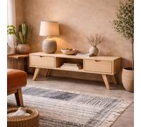 Wyld Haus Jyvaskyla White Oak Tv Unit With 2 Drawers And Sliding Door 1500mm
