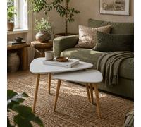 Wyld Haus Keline Set Of 2 Light Grey Nesting Side Tables With Solid Pine Wood Legs