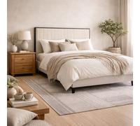 Wyld Haus Killarney 4Ft6 Cream Velvet Double Bed With Tall Ribbed Headboard