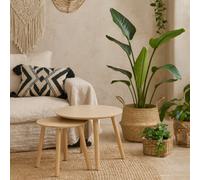 Wyld Haus Koa Set Of 2 Lacquered Bamboo Nesting Coffee Tables Natural