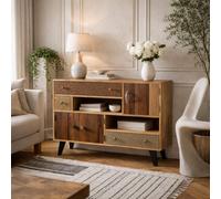 Wyld Haus Kokkola Large Reclaimed Wood Sideboard 3 Doors 3 Drawers 1200X800X400mm