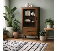 Wyld Haus Kotka Dark Oak Display Cabinet 2 Drawers 2 Shelves