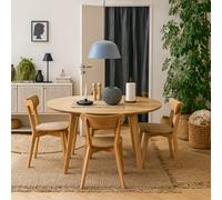 Wyld Haus Krakow 5-Piece Round Dining Set Natural Oak Effect Table And 4 Chairs