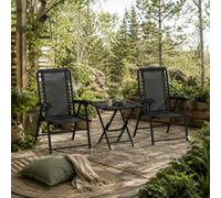 Wyld Haus Lacotte Metal Black 3-Piece Folding Bistro Set - 2 Armchairs And Coffee Table