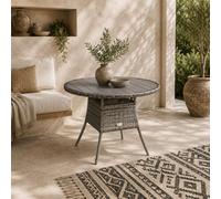 Wyld Haus Ladido 90Cm Mixed Grey Rattan Wood-Effect Outdoor Dining Table - 90 X 90 X 73 Cm