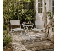 Wyld Haus Lafiyo White 3 Piece Outdoor Bistro Set with Folding Chairs Wyld Haus White