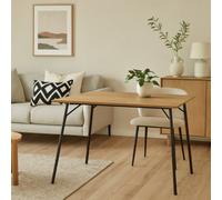 Wyld Haus Lagos 120Cm 4-Seater Rectangular Wild Oak Dining Table With Black Metal Legs