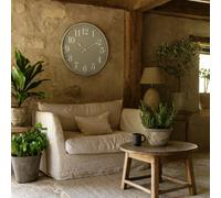 Wyld Haus Large 80Cm Grey Minimalist Wall Clock With White Numerals