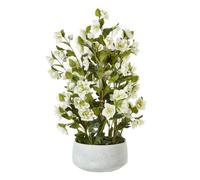 Wyld Haus Large Artificial White Hellebore With Grey Ceramic Pot 85Cm