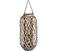 Wyld Haus Large Standing Wicker Lantern 700mm Tall