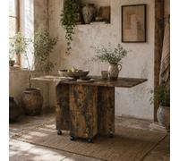Wyld Haus Lasado Rustic Brown Expandable Drop Leaf Dining Table With Storage - Seats 6