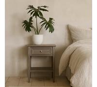 Wyld Haus Laurelbrook 1-Drawer Grey Wood Side Table With Bottom Shelf