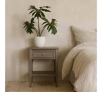 Wyld Haus Laurelbrook Grey 1 Drawer Wood Side Table with Bottom Shelf Wyld Haus Grey