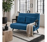 Wyld Haus Lenasu Nasa 4 in 1 Velvet Feel Double Sofa Bed with Cushions in Blue Wyld Haus Blue