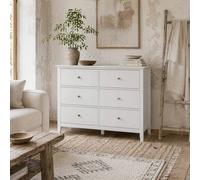 Wyld Haus Lezi 6 Drawer White Fluted Storage Dresser Wyld Haus White