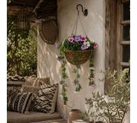 Wyld Haus Lileke Redo Set Of 2 Artificial Azalea Hanging Planters - Pink And White Mixed Foliage, Ready-To-Hang