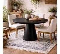 Wyld Haus Listowel Matt Black Round Dining Table Seats 4