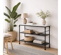 Wyld Haus Lola Marble Effect Console Table, 2 Shelves, 1100 X 400 X 800 mm