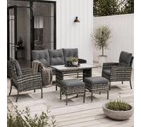 Wyld Haus Lolu 7 Piece Mixed Grey Rattan Style Garden Sofa Set Cushions Wyld Haus Grey