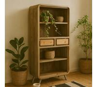Wyld Haus Los Angeles Large Reclaimed Wood And Metal Bookcase With 2 Drawers