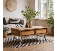 Wyld Haus Los Angeles Reclaimed Wood And Metal Coffee Table With 2 Drawers