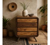Wyld Haus Los Angeles Reclaimed Wood & Metal 4-Drawer Wide Chest