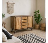 Wyld Haus Los Angeles Reclaimed Wood & Metal Sideboard, 4 Drawers, 2 Doors