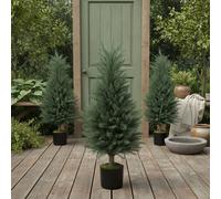Wyld Haus Lusa Set Of 2 Outdoor Artificial Cypress Trees - 90Cm H, Uv-Resistant, Weighted Pots