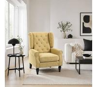Wyld Haus Luyo Light Yellow Retro Wingback Accent Armchair with Button Tufting Wyld Haus Yellow