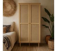 Wyld Haus Mallowmoss Rattan And Wood 2-Door Tall Display Cabinet Natural