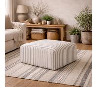 Wyld Haus Malmo Chalk Stripe Upholstered Square Pouffe
