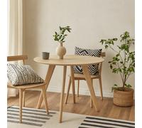Wyld Haus Malmo Round Oak Dining Table White-Pigmented Veneer Seats 4