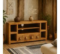 Wyld Haus Manila Light Mango Wood Modern Corner Tv Unit