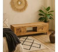 Wyld Haus Manila Light Mango Wood Wide Tv Unit