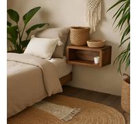 Wyld Haus Mantua Mango Wood Wall Mounted Bedside in Brown Wyld Haus Brown
