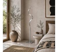 Wyld Haus Mari 147Cm Silver Dimmable Spiral Led Floor Lamp With Square Base