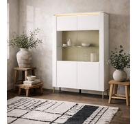 Wyld Haus Maribo White 2-Door Display Cabinet With Gold Metal Legs