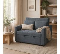 Wyld Haus Matano Maso Charcoal Grey 2 Seater Sofa Bed Side Pockets & Cushions Wyld Haus Charcoal
