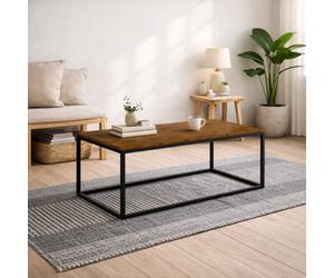 Wyld Haus Maynooth Industrial Mexican Pine And Black Metal Coffee Table 110Cm