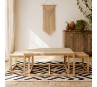 Wyld Haus Meadowbloom Set Of 3 Nesting Coffee Tables In White Pigmented Oak Look