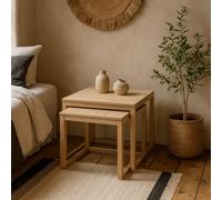 Wyld Haus Meadowbloom White Oak Set Of 2 Nesting Coffee Tables