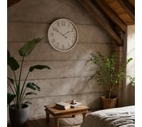 Wyld Haus Minimalist White 490mm Wall Clock With Bold Grey Numbers And Slim Metal Frame