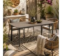 Wyld Haus Modovele Dark Grey Rectangular Outdoor Dining Table For 6 - 160Cm X 90Cm