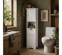 Wyld Haus Morale Slim Bathroom Storage Cabinet Motion Sensor LED Lighting White Wyld Haus White