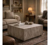 Wyld Haus Munkebo Grey Marble Square Coffee Table 900mm, 420mm H