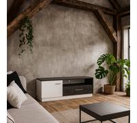 Wyld Haus Nantes Grey And White Tv Cabinet 1 Door 1 Drawer