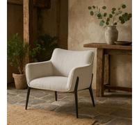 Wyld Haus Nashville White Upholstered Accent Armchair Black Metal Legs