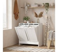 Wyld Haus Nema White Double Tilt Out Hamper Cabinet Wyld Haus White